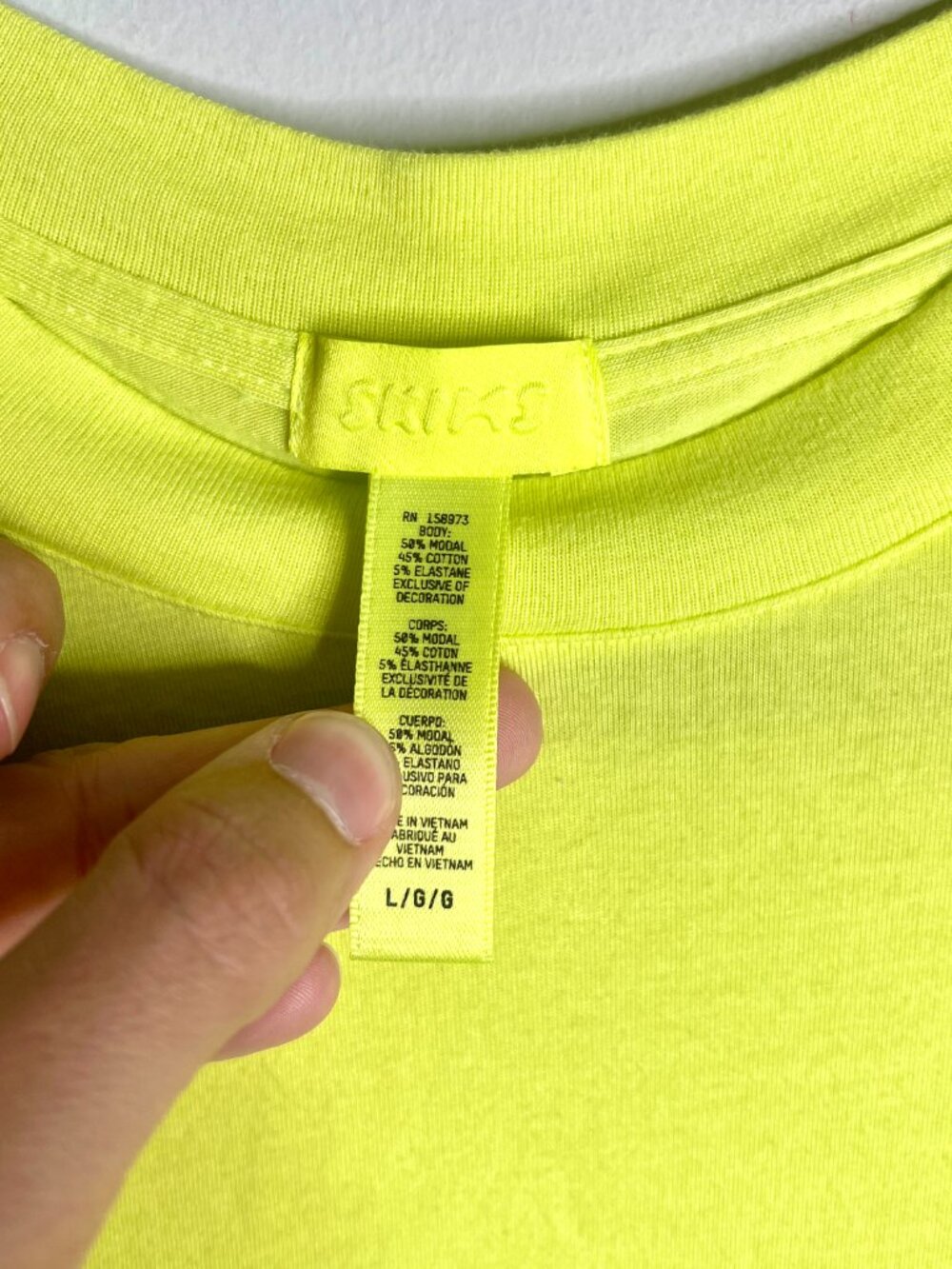Skims Boyfriend Long Sleeve T-Shirt Lounge Bright Neon Yellow Comfy Athleisure L - Picture 3 of 4